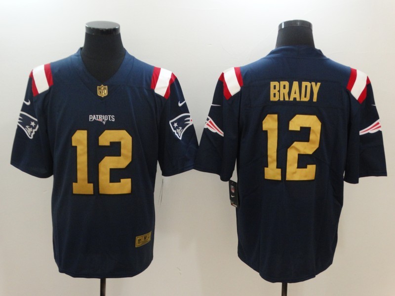 Men's New England Patriots Tom Brady #12 Navy Authentic Jersey